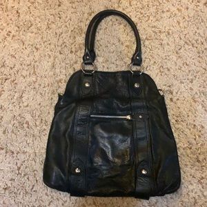 Black leather purse